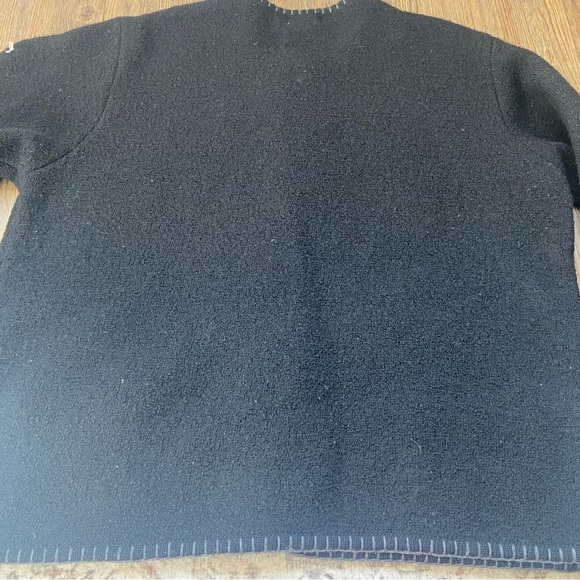 Vintage 100% Wool Black Cardigan Sweater - Picture 10 of 11